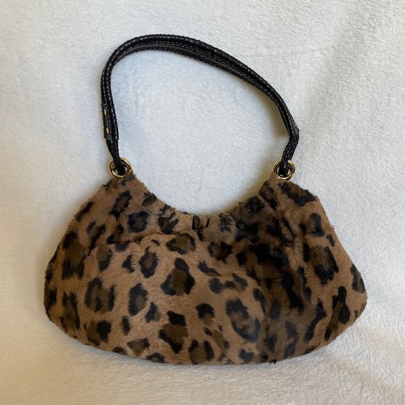 kate spade Handbags - Vintage Kate Spade Leopard Faux Fur Shoulder Bag